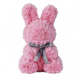 Coelhinho de Páscoa feito de infinity rosas flores - 45 cm