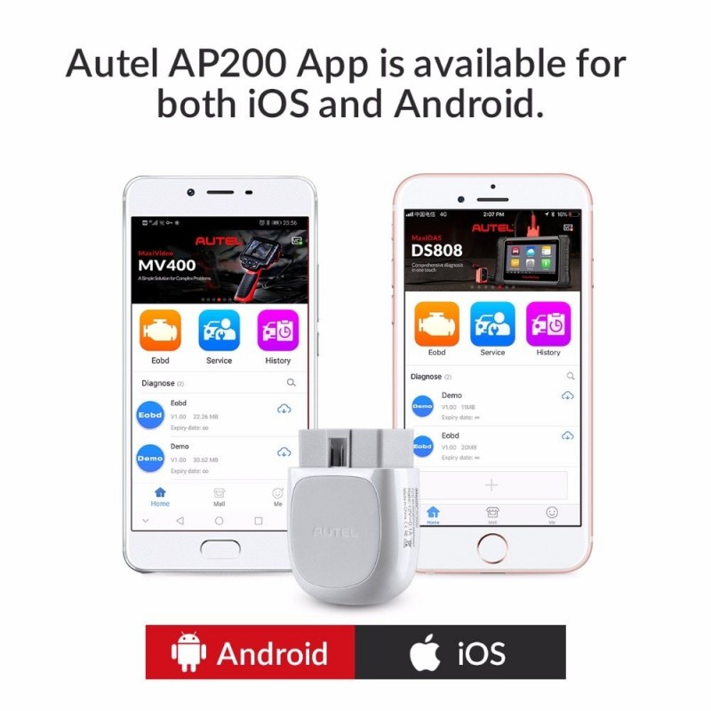 Autel AP200 - Bluetooth OBD2 scanner - leitor de código - ferramenta de diagnóstico do carro