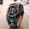 Design crânio - relógio de quartzo - pulseira de couro - unisex