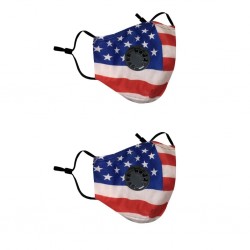 2 - 4 peças - PM2.5 - máscara protetora face / boca com válvula de ar & filtro - reutilizável - bandeira americana