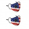 2 - 4 peças - PM2.5 - máscara protetora face / boca com válvula de ar & filtro - reutilizável - bandeira americana