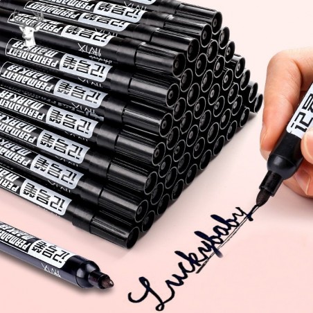 Marcador de pintura permanente - impermeável - preto - 5pcs - 10pcs