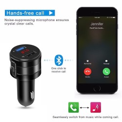 Handsfree - Bluetooth - 4.2 FM - Transmitter - Car Charger - Dual USB Adapter - MP3 PlayerExterior accessories