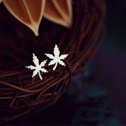 Silver plated - maple leaf - stud earringEarrings