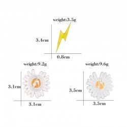 Lightning Daisy - Enamel Pins - BroochesBrooches