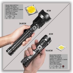 LED poderoso Lanterna - XHP - Suporte de tocha - carregamento Mircro