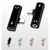 2 Em 1 - Tipo C - 3,5mm Jack - Earphone Charging Converter USB - Tipo C Telefones