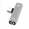 2 Em 1 - Tipo C - 3,5mm Jack - Earphone Charging Converter USB - Tipo C Telefones