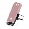 2 Em 1 - Tipo C - 3,5mm Jack - Earphone Charging Converter USB - Tipo C Telefones