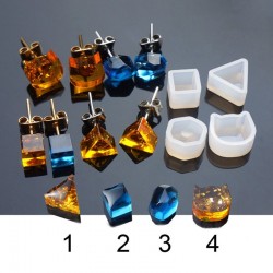 4 formas - fundição de silicone - molde de resina - DIY Jóias de resina