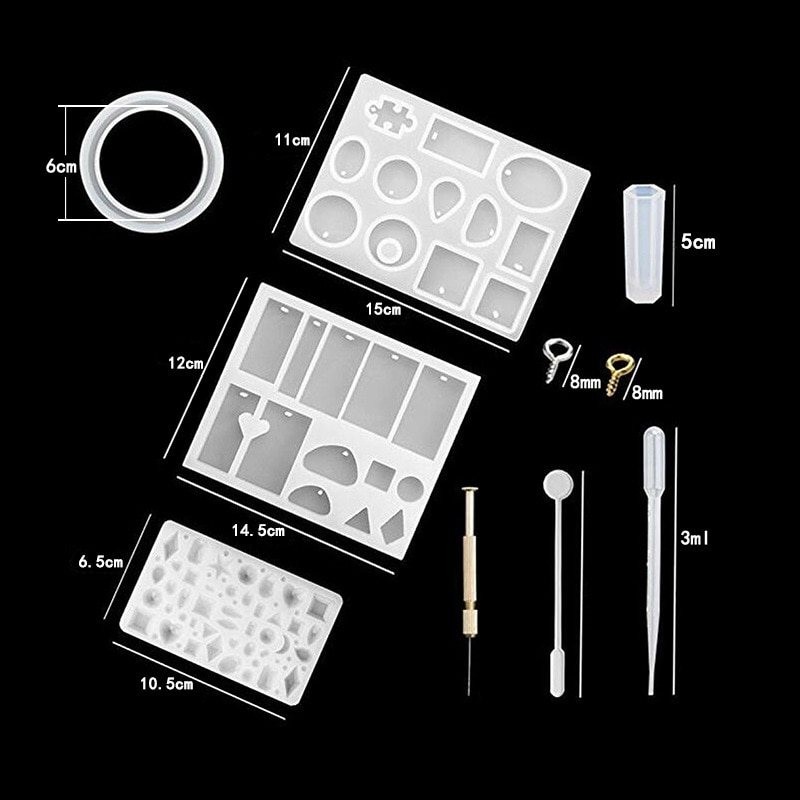 Fundição de silicone - moldes de resina - Conjunto de ferramentas - Jóias de resina - DIY. Fundição de silicone - moldes de resina - Conjunto de ferramentas - Jóias de resina - DIY.