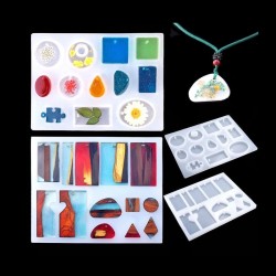 Fundição de silicone - moldes de resina - Conjunto de ferramentas - Jóias de resina - DIY.