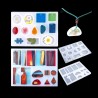 Fundição de silicone - moldes de resina - Conjunto de ferramentas - Jóias de resina - DIY.