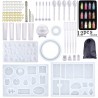 Fundição de silicone - moldes de resina - Conjunto de ferramentas - Jóias de resina - DIY.