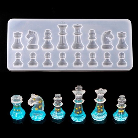 Molde de Silicone - Resina - Internacional Forma de xadrez - DIY.