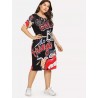 Tamanho grande - impressão engraçada - vestido de verão - XL-5XL