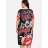 Tamanho grande - impressão engraçada - vestido de verão - XL-5XL