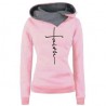 Outono - Inverno - Hoodies - Camisetas - Mulheres - Faith Embroidered Print