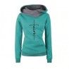 Outono - Inverno - Hoodies - Camisetas - Mulheres - Faith Embroidered Print