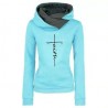 Outono - Inverno - Hoodies - Camisetas - Mulheres - Faith Embroidered Print