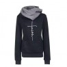 Outono - Inverno - Hoodies - Camisetas - Mulheres - Faith Embroidered Print