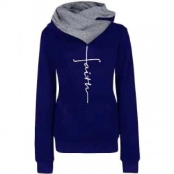 Outono - Inverno - Hoodies - Camisetas - Mulheres - Faith Embroidered Print