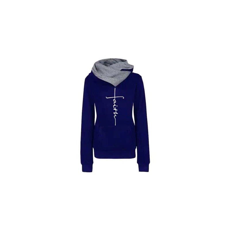 Autumn - Winter - Hoodies - Sweatshirts - Women - Faith Embroidered PrintHoodies & Jumpers