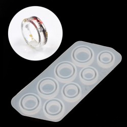 8Pcs - Anel de tamanhos variados - Molde de silicone - jóias de resina