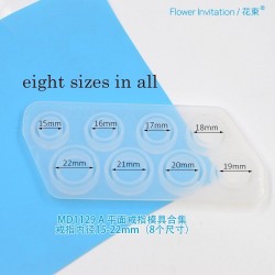 8Pcs - Anel de tamanhos variados - Molde de silicone - jóias de resina