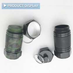2Pcs - Caixa de medicamentos de metal - Cápsula de pilha - impermeável - ao ar livre - anel chave
