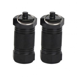 2Pcs - Caixa de medicamentos de metal - Cápsula de pilha - impermeável - ao ar livre - anel chave