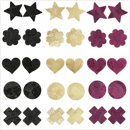 10pairs - Renda - Capas de mamilo - Estrela - Círculo - Coração