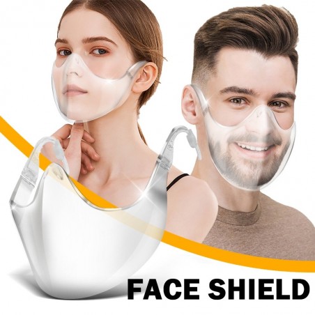 PM2.5 - protetora transparente boca / máscara facial - escudo plástico - reutilizável