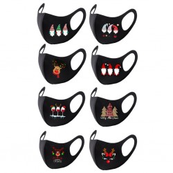 8 peças - máscaras protetoras face / boca - lavável - impressão de Natal