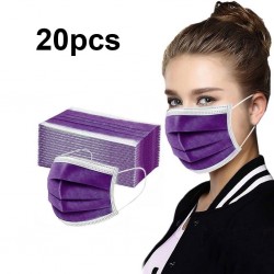 Máscara médica anti-bacteriana descartável - máscara boca - 3 camada - roxo