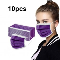 Máscara médica anti-bacteriana descartável - máscara boca - 3 camada - roxo