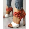Thin Heeled - Sandals - High Heels - WhiteSandals