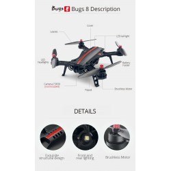 MJX B8 Bugs 8 - Luz LED - Sem escova - Drone Racer - Vermelho