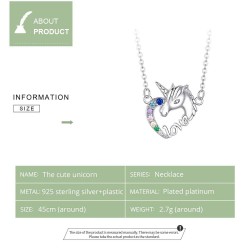925 Sterling Silver - Unicorn Of Love - Necklaces - Zircon - PendantNecklaces