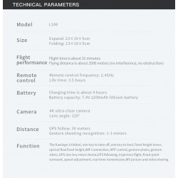 L108 - 5G - WIFI - FPV - GPS - 4K - 120° Wide Angle Camera - 32mins Flight Time - Brushless - FoldableR/C drone
