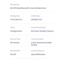 JJRC X17 - GPS - 5G - 6K ESC - HD Camera - 2-Axis Gimbal - Optical Flow Positioning - Brushless - Foldable