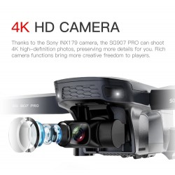 ZLRC SG907 Pro - 5G - WIFI - FPV - GPS - 4K HD Dual Camera - Gimbal de dois eixos - Fluxo de posição óptica - Dobrável