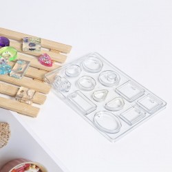 Molde de fundição de silicone para fabricação de jóias de resina - 12 formas