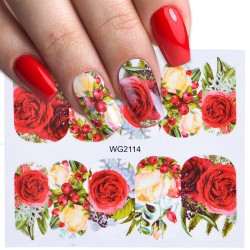 Adesivos de arte de unhas com flores