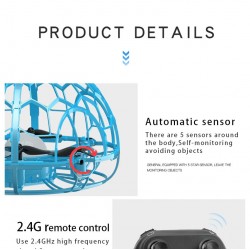 D3 - Luz Colorida - Sensor de Gestura - Modo de Segure Altitude - Indução Inteligente - Bola de Voo