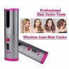 Curador de cabelo cerâmico - sem fio - auto-rotating - display LED - USB
