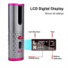 Curador de cabelo cerâmico - sem fio - auto-rotating - display LED - USB