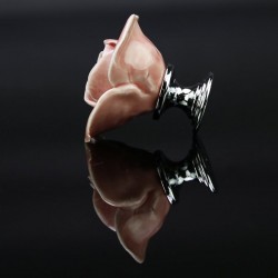 Rose shaped furniture handles - ceramic - 5 piecesFurniture