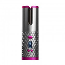 Curador de cabelo cerâmico - sem fio - auto-rotating - display LED - USB