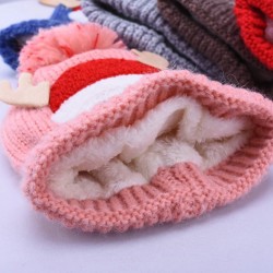 Quente inverno crianças chapéu com pom pom pom... Papai Noel - chifres de Reindeer